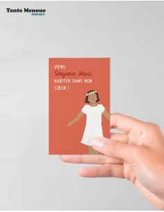 4 Cartes de Communion COLOR Orange "Viens habiter dans... 2