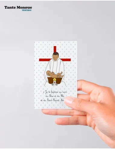 4 Cartes de Baptême "Baptême par...