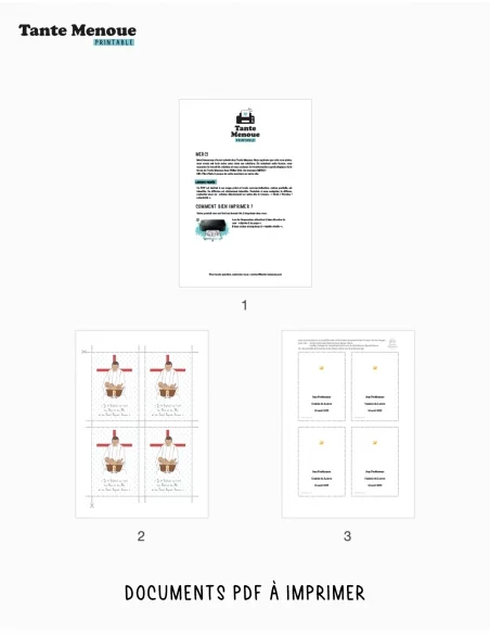 4 Cartes de Baptême "Baptême par immersion" (Personnalisable) peau mate