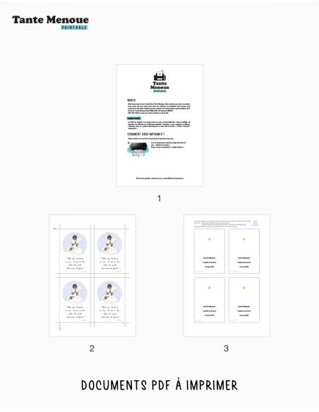 4 Cartes de Baptême "Berceau" (Personnalisable) peau foncée